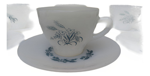 Tazas De Café Opalina Rigopal Primavera X 6un Nuevo.