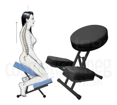 Imagem 2 de 8 de Kneeling Chair Trabalho Postural Ergonômica Yoga Relaxamento