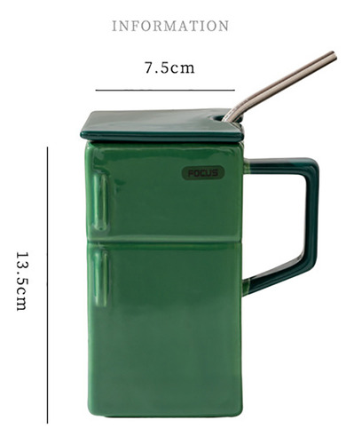 Taza De Nevera Retro Y Taza De Cerámica Con Pajita De 550 Ml
