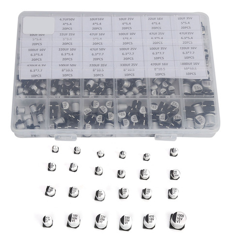 Juego De Condensadores Electrolíticos, 400 Unidades, Smd, 24