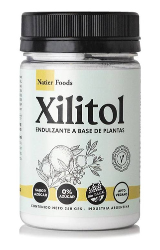 Xilitol Natier 250gramos Apto Diabeticos Apto Vegano