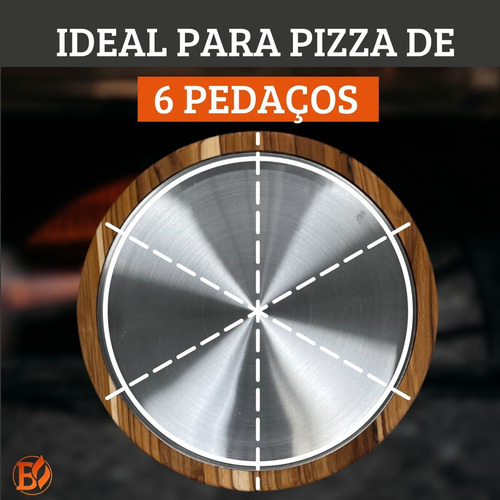 Kit 2 Tábuas Suporte Madeira Pizza 30 Cm Com Forma Alumínio