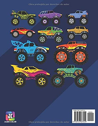 Camion Monstruo Libro De Colorear Para Ninos: Monster Truck