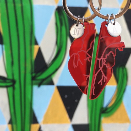 Llaveros Para Parejas Personalizados Corazón Regalo Novios