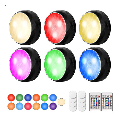 Narundren Puck Lights Con Control Remoto, 13 Colores Interca