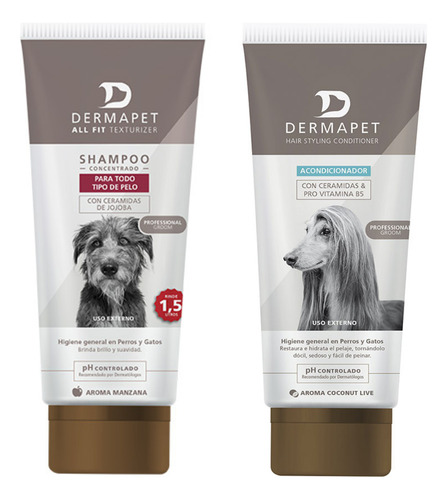 Shampoo All Fit + Acondicionador 250ml Dermapet Full Fragancia A. Shampoo All Fit 250ml Y Acondicionador