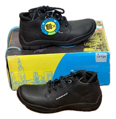 Zapato Escolar Albano Challenger Negro Niño  Nª29 /cod.17 