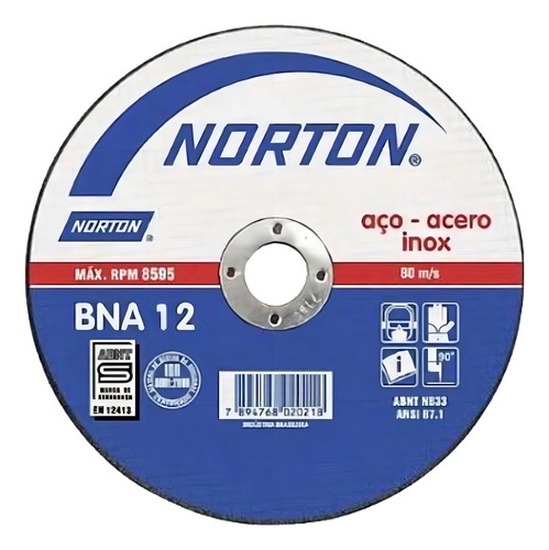 Disco Corte Inox 4.1/2 X 1,0mm Bna 12 Norton