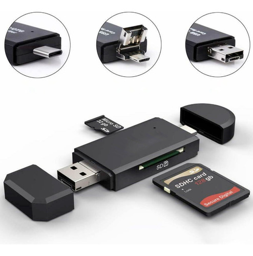 Imagen 1 de 10 de Adaptador Usb C - Lector De Memoria Sd - Micro Sd - Otg
