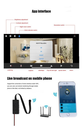 Mini Camara Espia Wifi Full Hd 1080p Para Android E iPhone