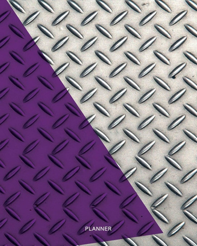 Libro: Planner: Gray Metal Iron Design With Purple Triangle 