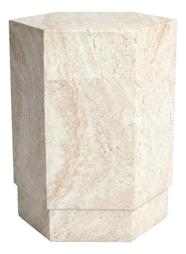 Mesa Lateral Hexagonal De Travertino Italiano 14 6 - Diseño
