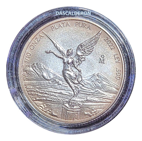 1/10 Onza De Plata Libertad 2022, Ley .999, En Capsula Unc