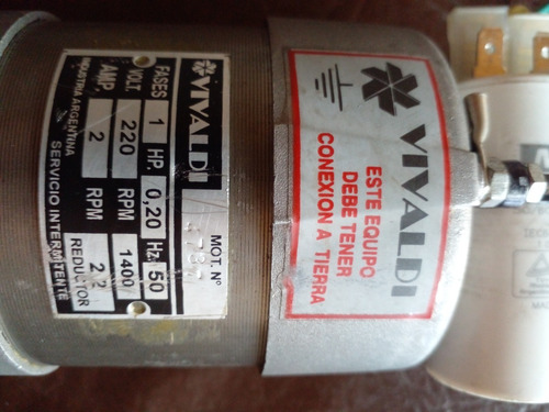 Imagen 2 de 4 de Motor Solo Para Caja Reductora De Apl / Apc 0,20 Hp Vivaldi