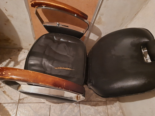 Imagen 2 de 7 de Silla De Barbería Peluquería Con Espaldar Reclinable