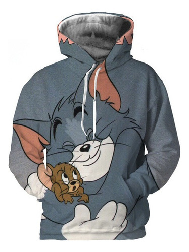 Hombres 3d Tom Y Jerry Impreso Casual Galaxy Sudadera Con Capucha