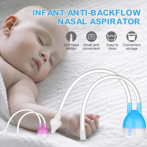 Aspirador Nasal Bebe Saca Moco Rosa Para Bebe Rosa O Celeste