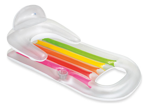 Inflable Alberca Camastro Flotante Colorido Blanco