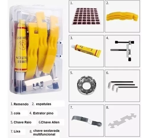 Jogo de Ferramentas Para Bicicleta com 7 Peças