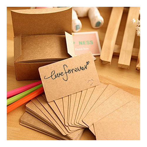 300 Tarjetas De Presentación De Papel Kraft En Blanco