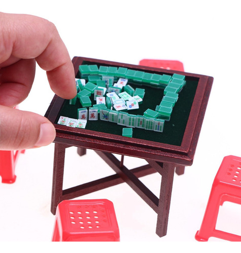 Juego De Mahjong En Miniatura Para Silla De Mesa De Mahjong