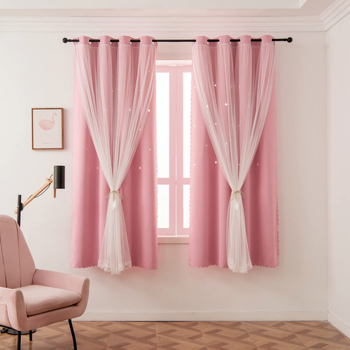 Lugotal Cortinas Rosas Para Dormitorio De Ninas, Ninos, Deco