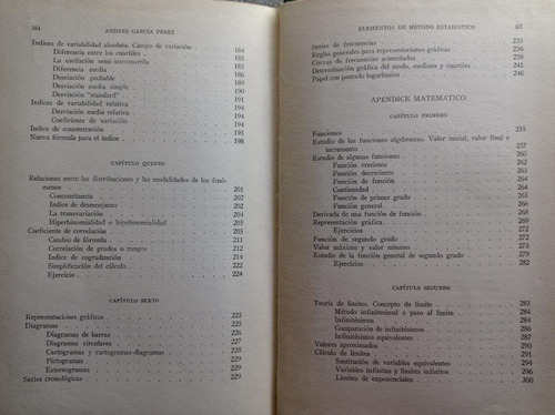 Elementos Del Método Estadístico - Andrés García Pérez (Usado)