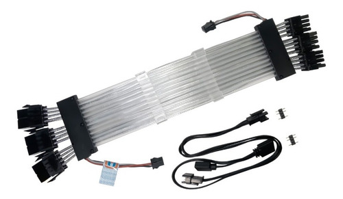 Imagen 2 de 2 de Cable Extensor Rgb Criptoarg Gpu Pcie 8 Pines X3 Aura Sync