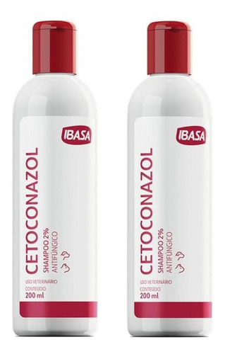 2 Cetoconazol Shampoo 2% 200 Ml Ibasa Pet - Envio Imediato
