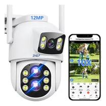 Comprar 2nlf® 12mp Cámara Vigilancia Exterior Tres Lentes Zoom 10x Color Blanco