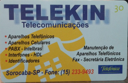 Mídia : Telekin Telecomunicações Telefônica - R$ 4,20 Reais