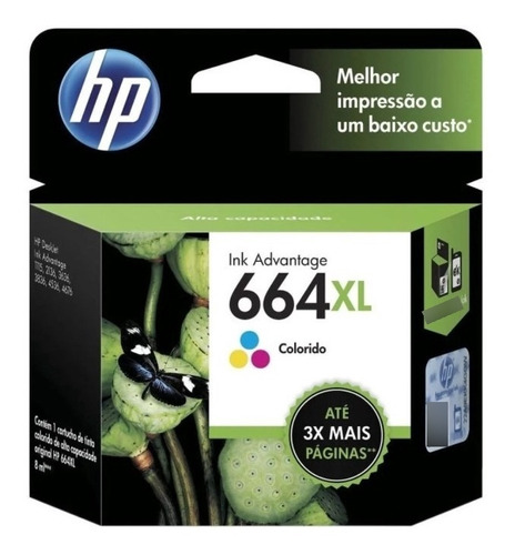 Cartucho De Tinta Hp 664xl F6v30ab Colorido Original Lacrado