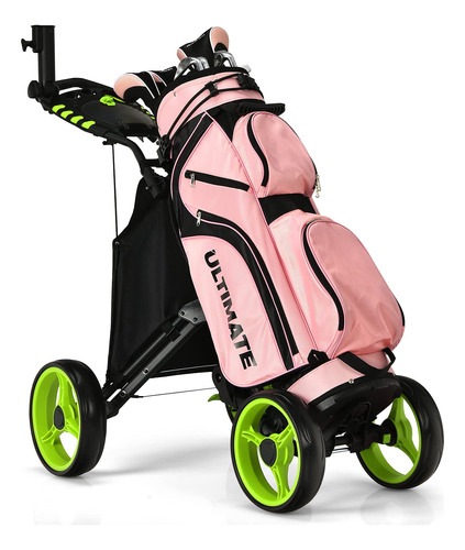 Carrito Golf Plegable Portatil Altura Ajustable Soporte Para