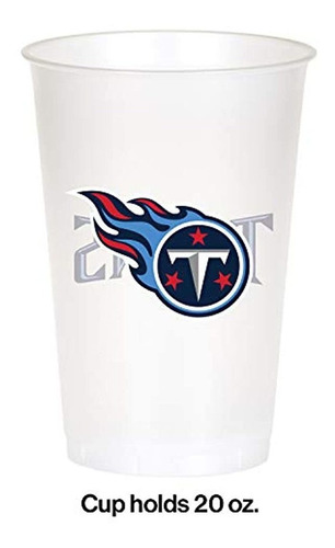 Vasos De Plástico, 8 paquetes, 20-ounce, Tennessee Titans