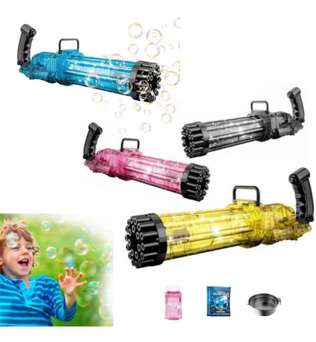 Pistola De Burbuja Automática Con Luz, Incluye Liquido.