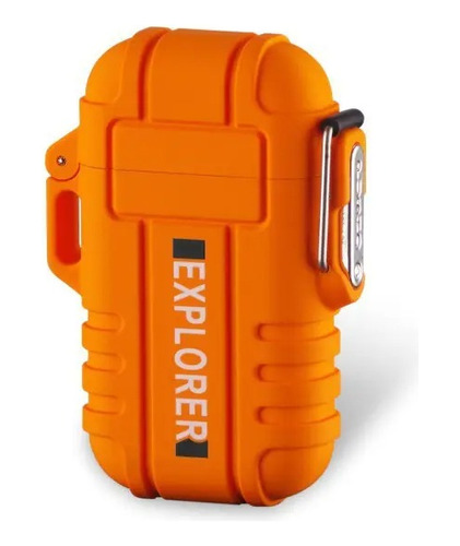 Encendedor Plasma Usb Waterproof Windproof Camping Naranja 