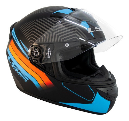 Imagen 2 de 9 de Casco Moto Integral Ls2 352 Rookie Zen Negro Azul Mate