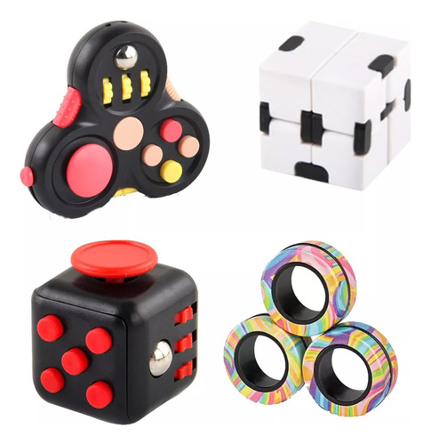  Juguete Sensorial Estres Anillos Magneticos Fidget Toy 4 Pz