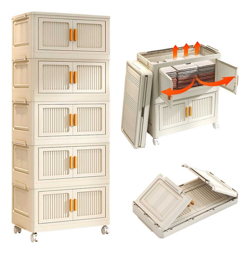 Caja De Almacenamiento Plegable De 5 Niveles Blanco