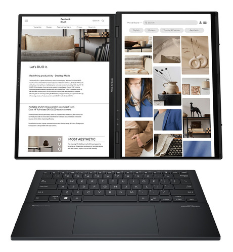 Laptop ASUS Zenbook Duo Intel Core Ultra 9 185H Intel Arc 32GB RAM 2TB OLED Touchscreen Windows 11 Home