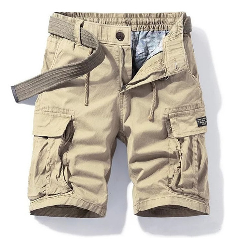 Shorts Cargo Para Hombre Con Bolsillos Sueltos 95% Algodón