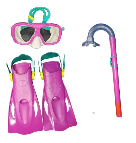 Equipo De Buceo Snorkel Respirador Y Aletas Niños