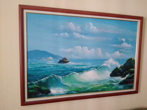 Cuadro Pintura Al Óleo Marina Mar Rompiente