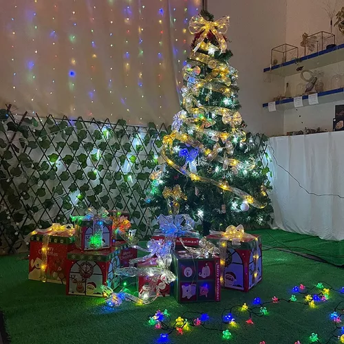 Rebecca Mobili Árvore de Natal com neve Abeto Branco 210 cm 1000 ramos  denso 400 Luzes LED Incluído