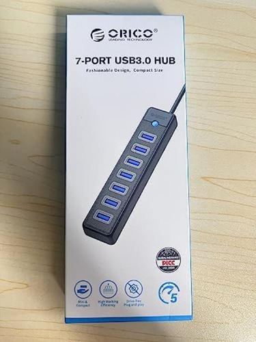 Hub Usb 3.0 De 7 Puertos Con Cable De 5,9 Pulgadas, Divisor