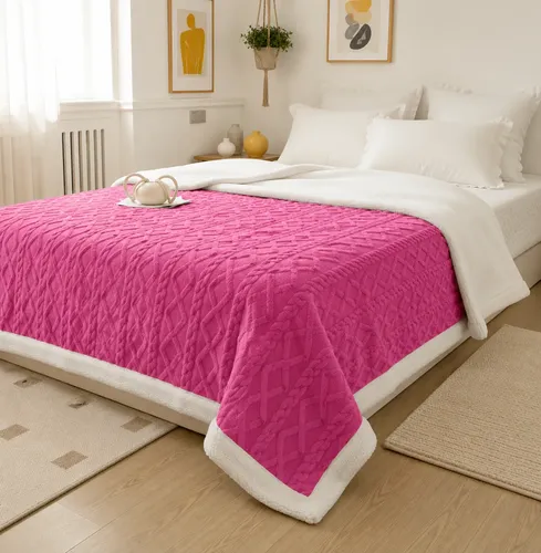 Cobertor Manta De Casal 2,00x1,80 Canelada Sherpa Cores