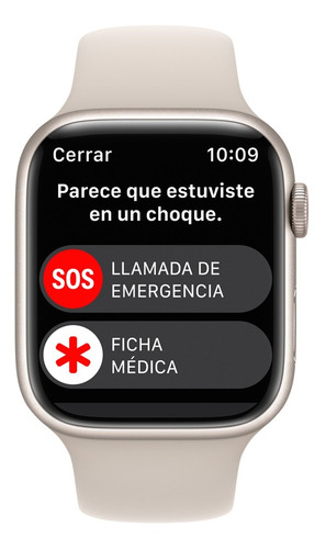 Apple Watch Series 8 GPS - Caja de aluminio blanco estelar 45 mm - Correa deportiva blanco estelar - Patrón