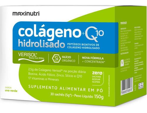 Colágeno Hidro Verisol + Q10 30x5 Uva Verde Maxinutri