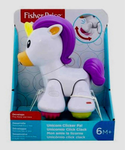 6 meses Mattel Fisher-Price Unicornio Click Clack juguete de actividades FYL45