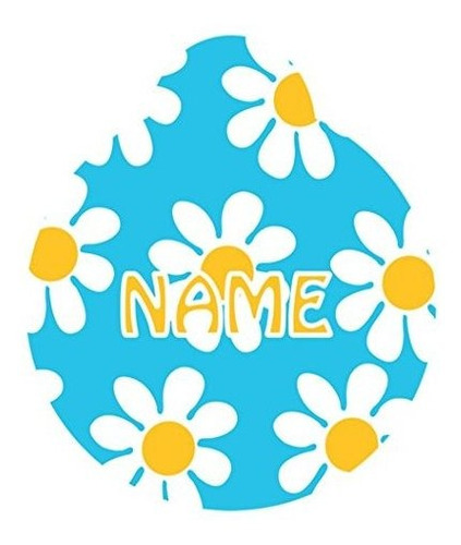 Placa Identificación Hi-def Para Mascotas Con Flor Azul.